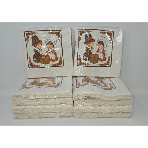 Hallmark Thanksgiving Luncheon Napkins Vintage 150 Napkins 10 Packs 65TNK 2-4 - Picture 1 of 11